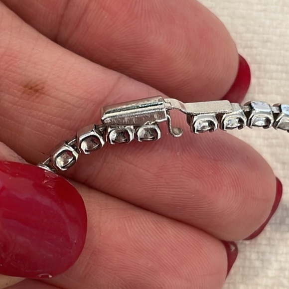 Rhinestone faceted crystal vintage screw back clip on set necklace earrings - Picture 5 of 10